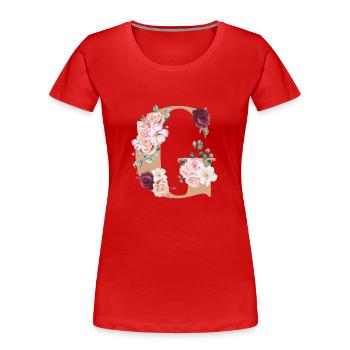 G from flowers - Women's Premium Organic T-Shirt - red - Front - Mia (176cm)