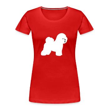 Bichon Frise - Frauen Premium Bio T-Shirt - Rot - Vorne - Mia (176cm)