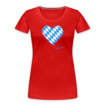 Bayern - Frauen Premium Bio T-Shirt - Rot - Vorne - Mia (176cm)