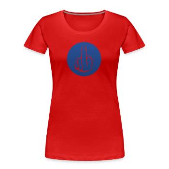 fuck you, fuck off, fck u, fuck - Frauen Premium Bio T-Shirt - Rot - Vorne - Mia (176cm)