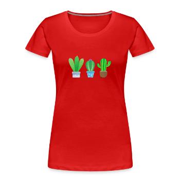 Cactus! - Women's Premium Organic T-Shirt - red - Front - Mia (176cm)