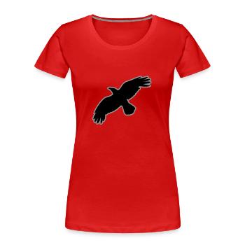 raben krähen mystisch vogel fliegen raven mystical - T-shirt bio Premium Femme - rouge - Devant - Mia (176cm)