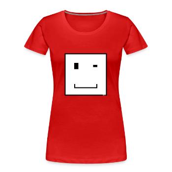 Der zwinkernde Quiley - der etwas kantige Emoji - Frauen Premium Bio T-Shirt - Rot - Vorne - Mia (176cm)