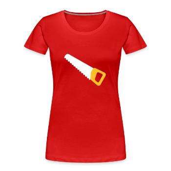 Saw - Women's Premium Organic T-Shirt - red - Front - Mia (176cm)