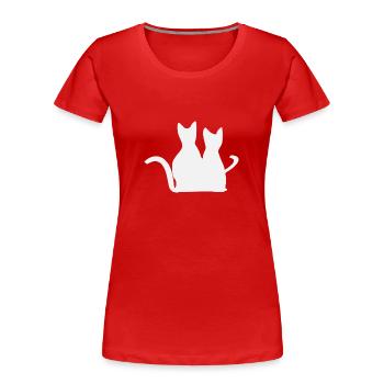 Katzen-Freundschaft - Frauen Premium Bio T-Shirt - Rot - Vorne - Mia (176cm)