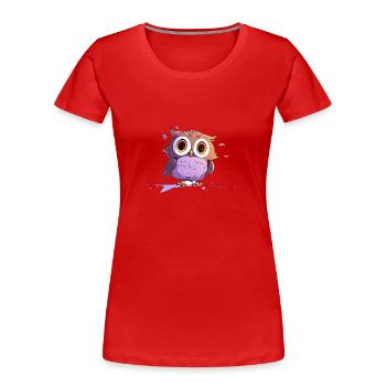Startled owl - Women's Premium Organic T-Shirt - red - Front - Mia (176cm)