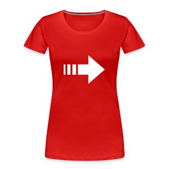 Pfeil - Frauen Premium Bio T-Shirt - Rot - Vorne - Mia (176cm)