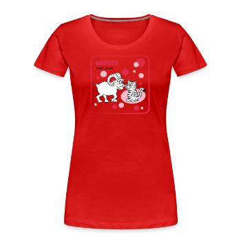 Sternzeichen Widder - Frauen Premium Bio T-Shirt - Rot - Vorne - Mia (176cm)