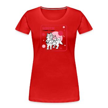 Signe du zodiaque Sagittaire - T-shirt bio Premium Femme - rouge - Devant - Mia (176cm)