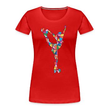 patin à roulettes enfants patinage à roulettes filles patins à roulettes - T-shirt bio Premium Femme - rouge - Devant - Mia (176cm)