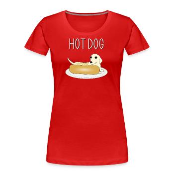 Hot Dog - Frauen Premium Bio T-Shirt - Rot - Vorne - Mia (176cm)