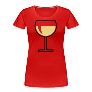 Weißweinglas Rund Zu (Weißwein / Wein / 2C) - Frauen Premium Bio T-Shirt - Rot - Vorne - Mia (176cm)