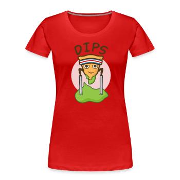 Nacho Doing Dips, Nacho dip funny pun - Women's Premium Organic T-Shirt - red - Front - Mia (176cm)