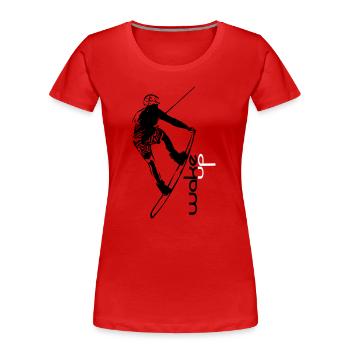 wake up wakeboard - Women's Premium Organic T-Shirt - red - Front - Mia (176cm)