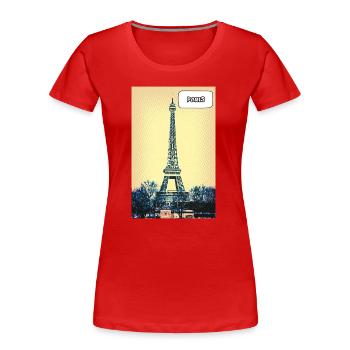 Eiffel Pop Art Paris - Frauen Premium Bio T-Shirt - Rot - Vorne - Mia (176cm)