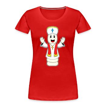 Pièce d’échecs Bishop Chess - T-shirt bio Premium Femme - rouge - Devant - Mia (176cm)