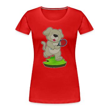 Dog tennis tennis racket sport - Women's Premium Organic T-Shirt - red - Front - Mia (176cm)