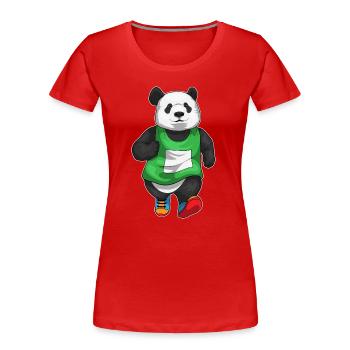 Panda Jogger Jogging Sport - T-shirt bio Premium Femme - rouge - Devant - Mia (176cm)