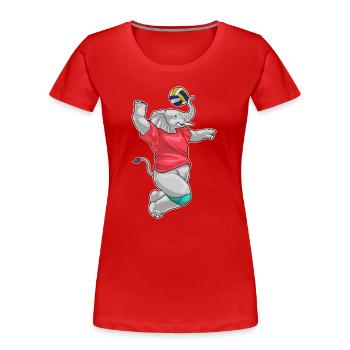 Elefant Volleyballspieler Volleyball - Frauen Premium Bio T-Shirt - Rot - Vorne - Mia (176cm)
