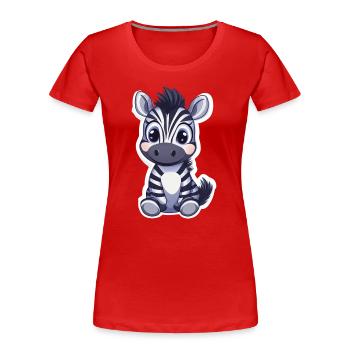 Zebra - Women's Premium Organic T-Shirt - red - Front - Mia (176cm)