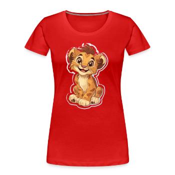 Lion - Women's Premium Organic T-Shirt - red - Front - Mia (176cm)