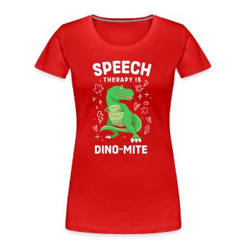 Speech Therapy Speech Therapist Speech Therapist - Women's Premium Organic T-Shirt - red - Front - Mia (176cm)