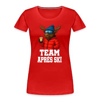 Équipe Après Ski - Orignal avec Schnapps - Équipe de fête - T-shirt bio Premium Femme - rouge - Devant - Mia (176cm)