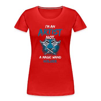 Tattoo Artist Not Magic Wand Holder Design - Frauen Premium Bio T-Shirt - Rot - Vorne - Mia (176cm)