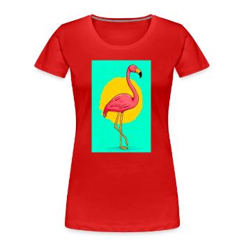 Flamant - T-shirt bio Premium Femme - rouge - Devant - Mia (176cm)