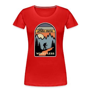 Randonnée Wandern Rétro - T-shirt bio Premium Femme - rouge - Devant - Mia (176cm)