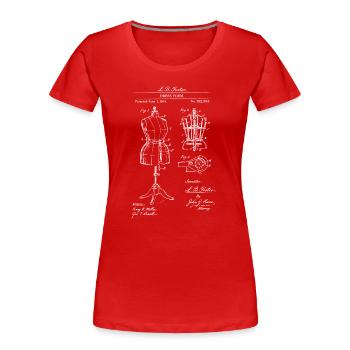 Plan de mannequin vintage - T-shirt bio Premium Femme - rouge - Devant - Mia (176cm)