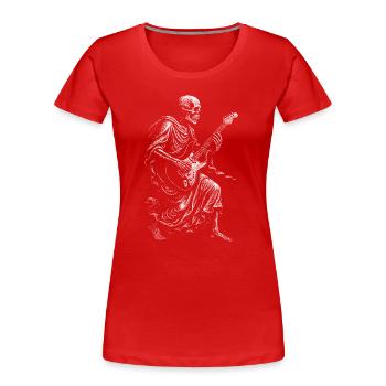 Skeleton Rock Gitarre - Frauen Premium Bio T-Shirt - Rot - Vorne - Mia (176cm)