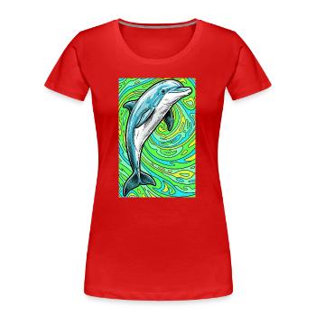dauphin - T-shirt bio Premium Femme - rouge - Devant - Mia (176cm)