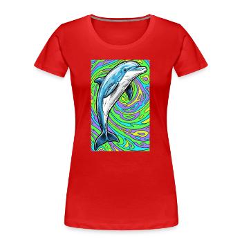 dauphin - T-shirt bio Premium Femme - rouge - Devant - Mia (176cm)