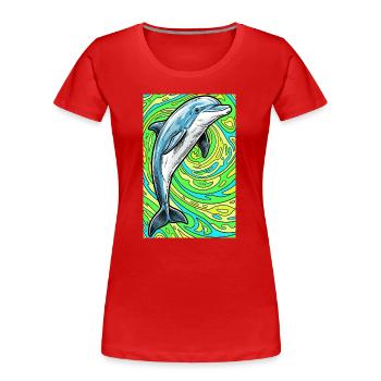 dauphin - T-shirt bio Premium Femme - rouge - Devant - Mia (176cm)