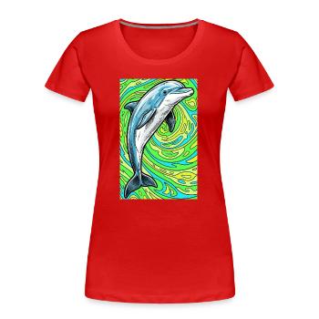 dauphin - T-shirt bio Premium Femme - rouge - Devant - Mia (176cm)