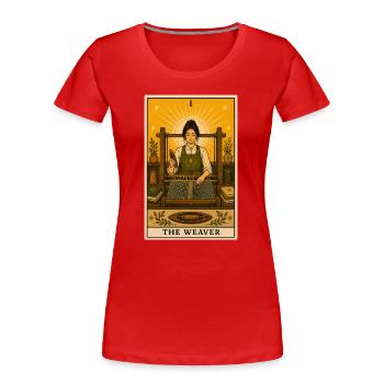 Tisseranda | Tarot de fil à tisser - T-shirt bio Premium Femme - rouge - Devant - Mia (176cm)