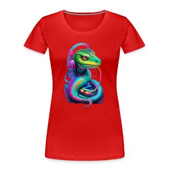 snake graffiti music - T-shirt bio Premium Femme - rouge - Devant - Mia (176cm)