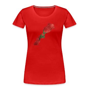 Maroc - frontière nationale dans le drapeau national - T-shirt bio Premium Femme - rouge - Devant - Mia (176cm)