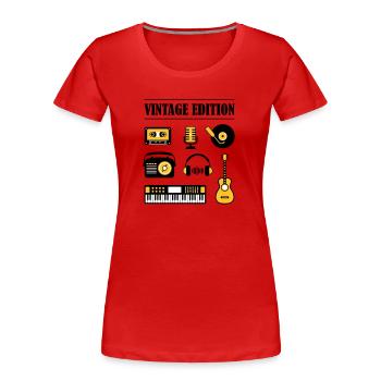 Édition Vintage - T-shirt bio Premium Femme - rouge - Devant - Mia (176cm)