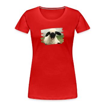 freches Lämmchen - Frauen Premium Bio T-Shirt - Rot - Vorne - Mia (176cm)