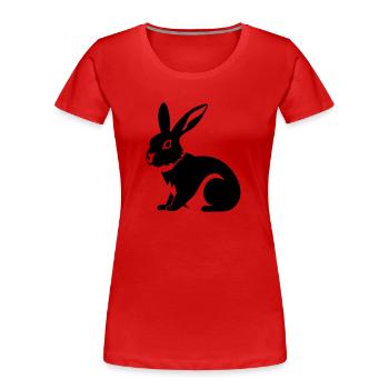 lapin - T-shirt bio Premium Femme - rouge - Devant - Mia (176cm)
