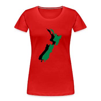 new zealand - T-shirt bio Premium Femme - rouge - Devant - Mia (176cm)