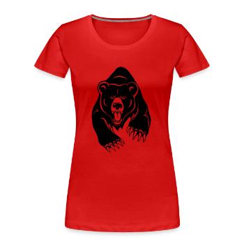 bear - Frauen Premium Bio T-Shirt - Rot - Vorne - Mia (176cm)