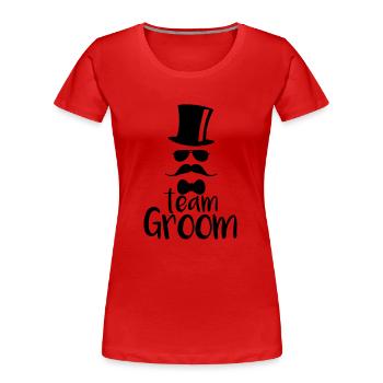 Team Groom Bachelor Party Junggesselnabschied - Frauen Premium Bio T-Shirt - Rot - Vorne - Mia (176cm)