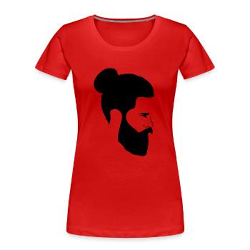 Hipster Man - Women's Premium Organic T-Shirt - red - Front - Mia (176cm)
