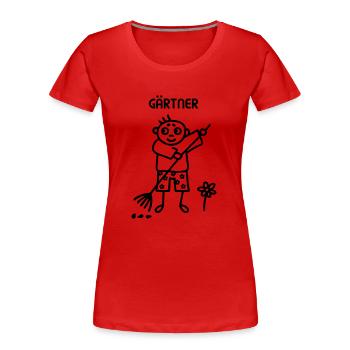 Gärtner - Gartenarbeit - Frauen Premium Bio T-Shirt - Rot - Vorne - Mia (176cm)