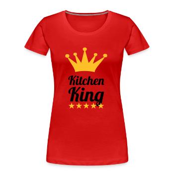 Kitchen King - Frauen Premium Bio T-Shirt - Rot - Vorne - Mia (176cm)