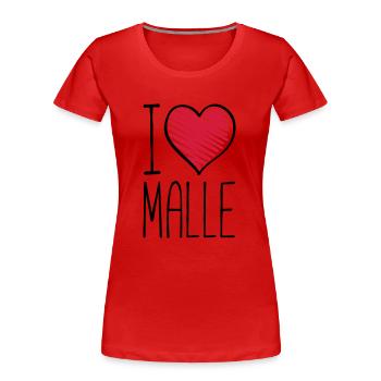 i love malle - Frauen Premium Bio T-Shirt - Rot - Vorne - Mia (176cm)