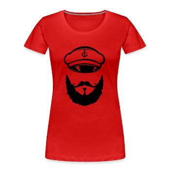 Captain - Frauen Premium Bio T-Shirt - Rot - Vorne - Mia (176cm)